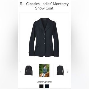 RJ Classics Ladies’ Monterey Show Coat. Size 6. Navy.